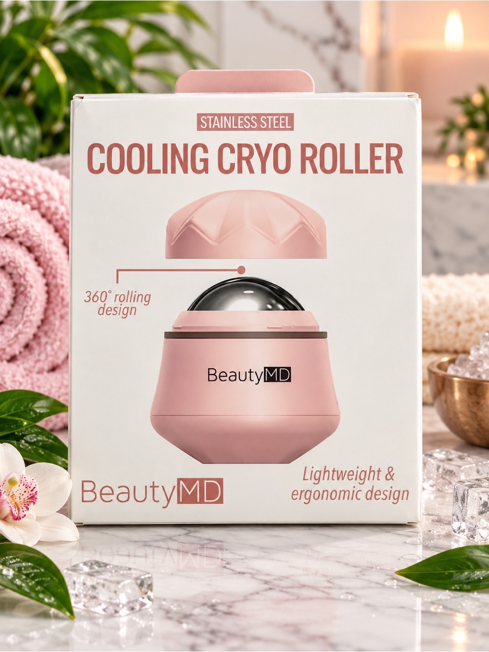 Cooling Cryo Roller – Stainless Steel Facial Massager